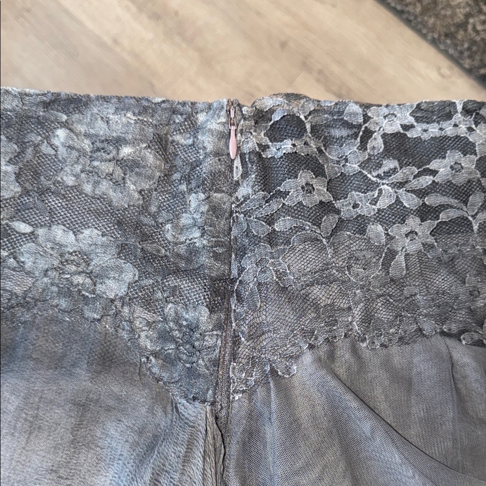 Free People Charcoal Gray Asymmetrical Layered Tulle Skirt - Picture 4 of 5
